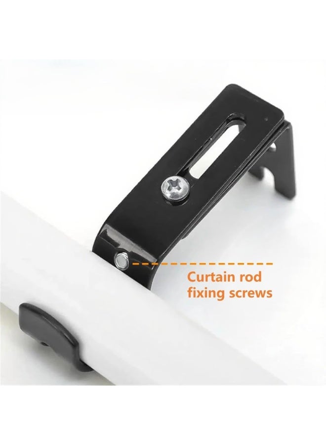 jaexest 4-Pack Adjustable Heavy-Duty Curtain Rod Brackets | Wall Mount Holders with Screws for All Rooms - Image 4